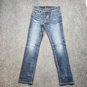 BKE Alec Straight Jeans Mens 30x32 Blue Medium Wash Distressed Denim Casual